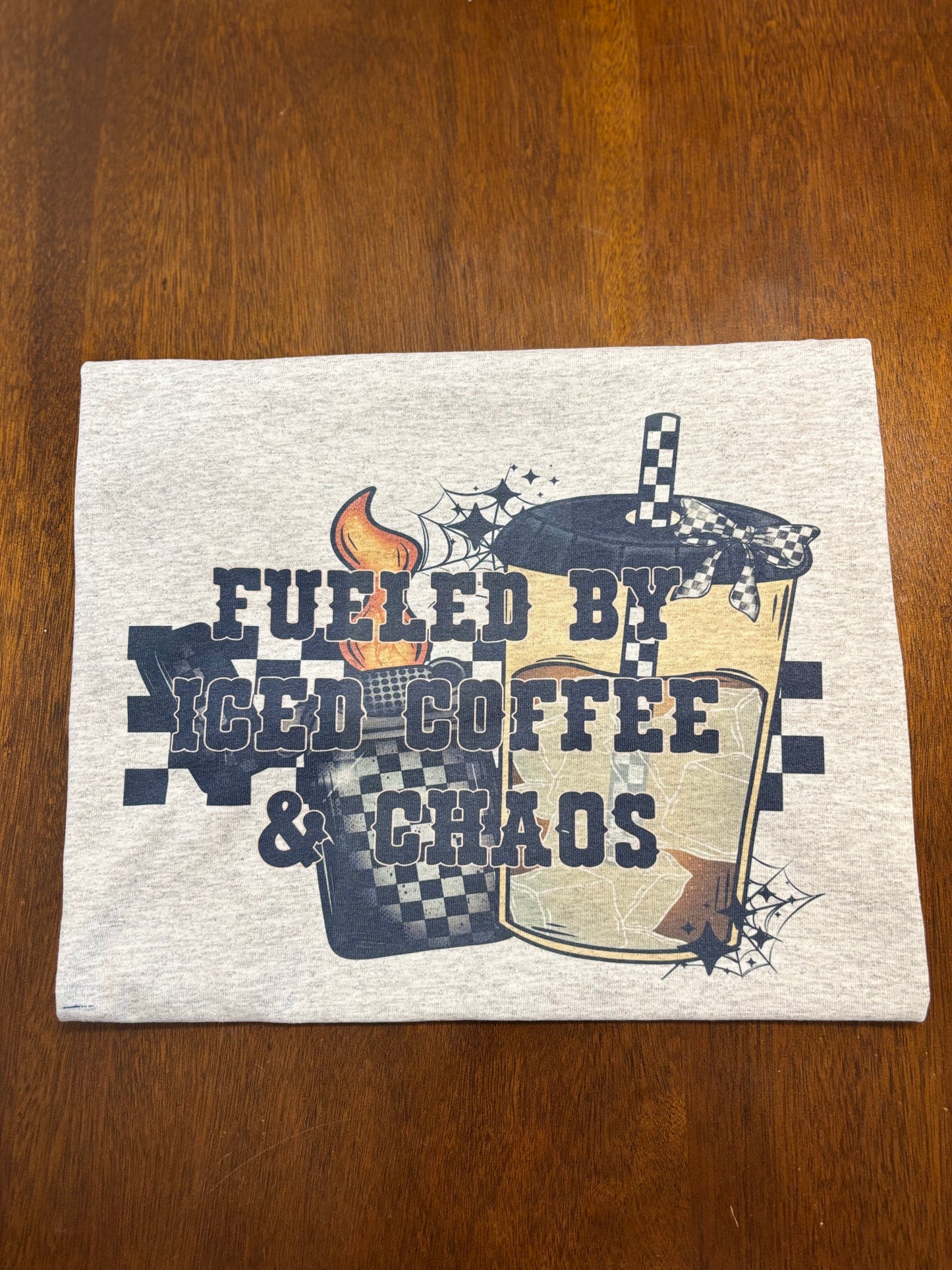 Fueled by iced coffee and chaos tee