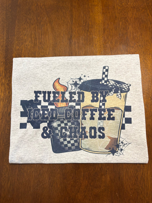 Fueled by iced coffee and chaos tee