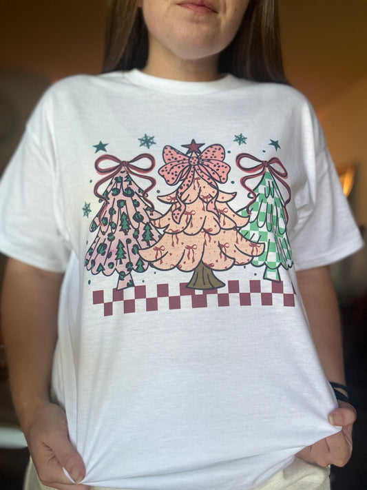 Checkered Trees Graphic Top