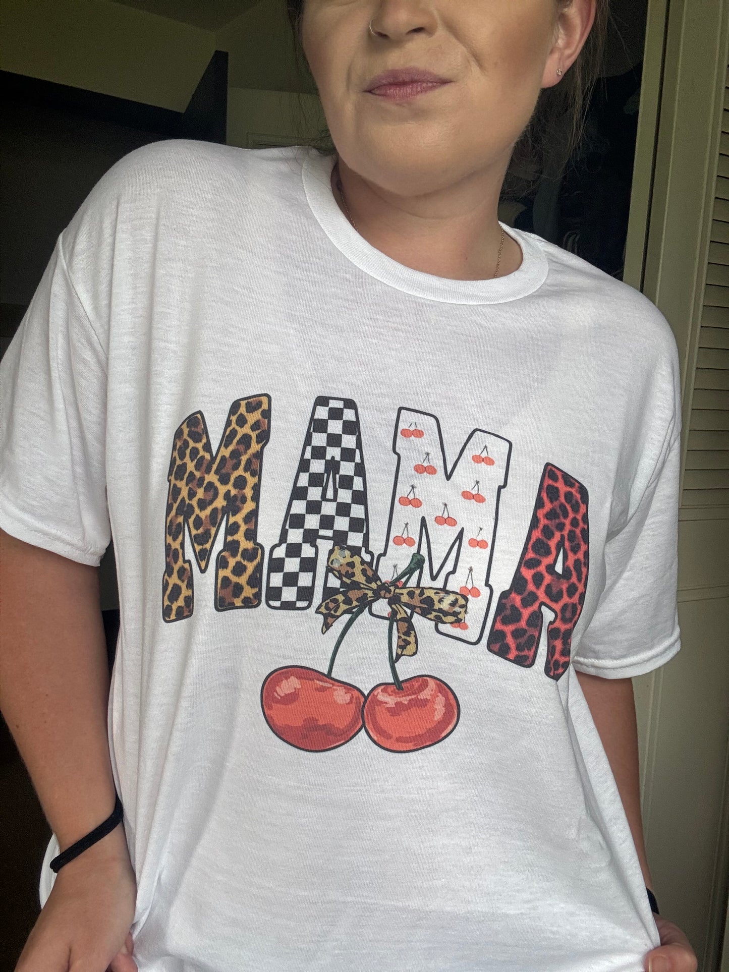 Cherry/ checkered Tee
