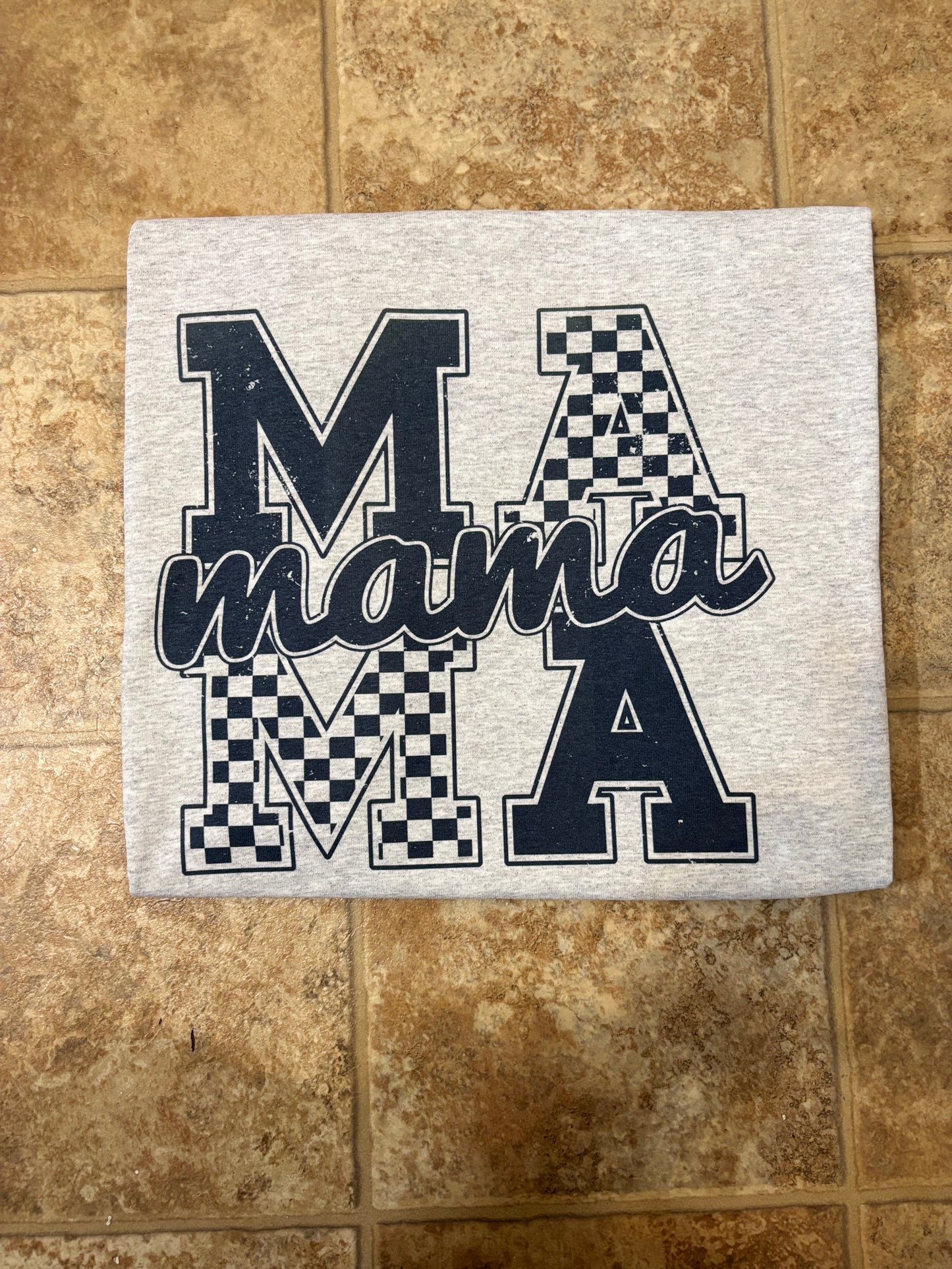 Checkered Mama Tee